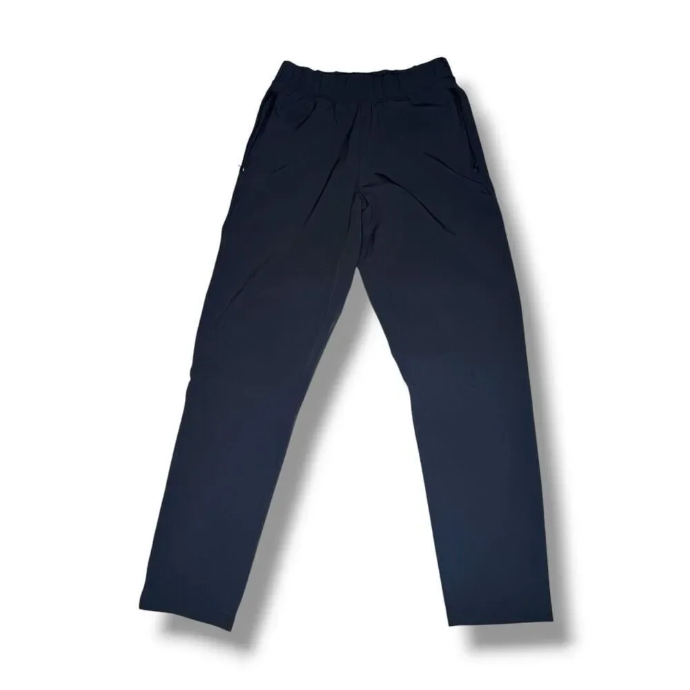 ALO Yoga Black Drawstring Straight Leg Jogger Pant Zipper Pockets Women’s Size S